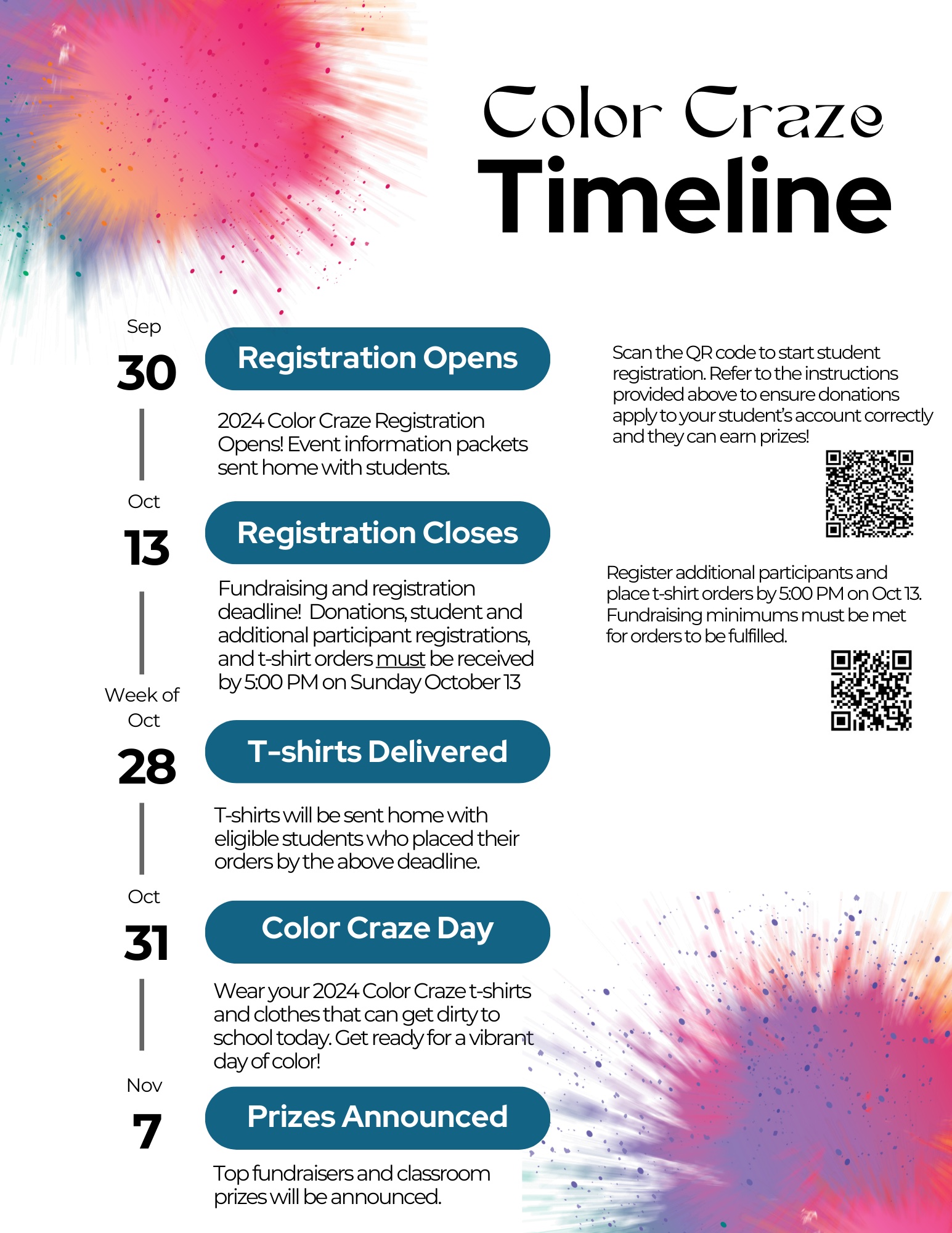 2024 Color Craze Timeline